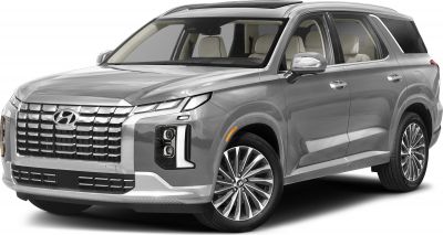 Bold front grille and vertical LED headlights on a modern SUV