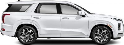 Side profile of SUV with alloy wheels and LED headlights
