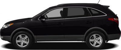 Side profile of black SUV with alloy wheels and roof rails