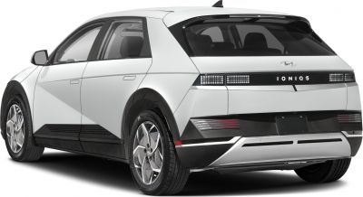 Rear side view with pixel-style LED tail lights and aerodynamic contour