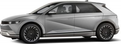 Side profile with geometric body lines and intricate alloy wheels