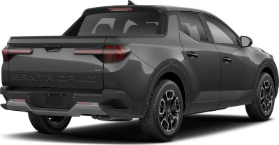 Black pickup rear with tailgate and alloy wheels