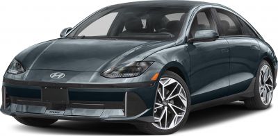 Front angle view with aerodynamic shape and LED headlights