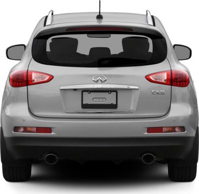 Rear view with dual exhaust, tail lights, roof rails, and rear windshield wiper