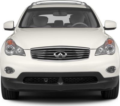 Front view with grille, headlights, roof rails, and fog lamps