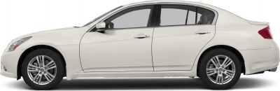 Side profile of sedan showing four doors and alloy wheels