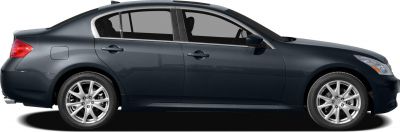 Side profile of a sedan with alloy wheels and sleek design