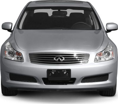 Front view with grille, headlights, bumper accents