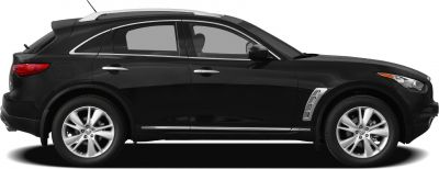 Side profile of black SUV with alloy wheels and chrome trim