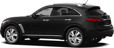 Side profile with chrome trim and 5-spoke alloy wheels