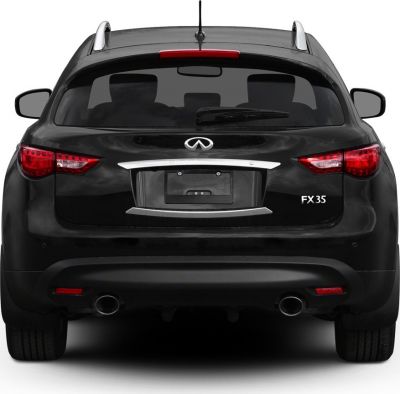 Rear view with dual exhaust pipes, roof rails, and distinct taillights