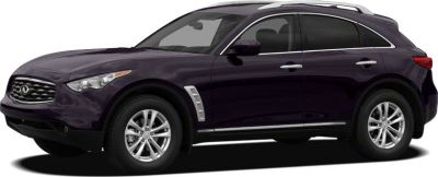 Side profile and front grille of 2009 Infiniti FX II SUV