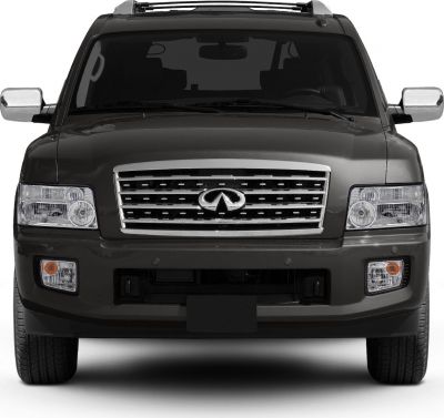 Close-up of grille, headlights, and front bumper in SUV front view