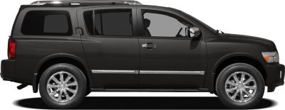 SUV side profile with chrome wheels and extended rear window