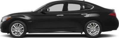 Side profile of a black hybrid sedan with alloy wheels and smooth body contours