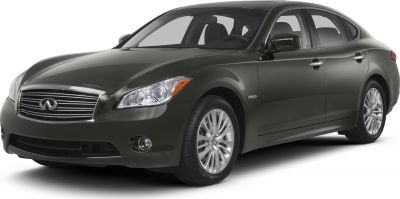 Front-side view of luxury sedan with hybrid badge and stylish rims.