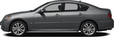 Side profile of sedan with alloy wheels and sleek body lines
