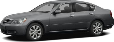 Side profile of mid-2000s sport sedan with alloy wheels