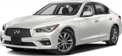 Front three-quarter view of silver sedan highlighting grille and alloy wheels