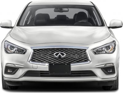 Front view with distinctive grille and headlights