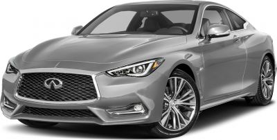 Front view of a modern coupe with LED headlights and alloy wheels