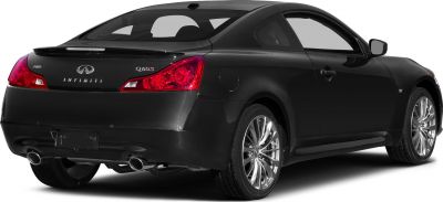 Rear view of coupe with dual exhaust and distinctive tail lights