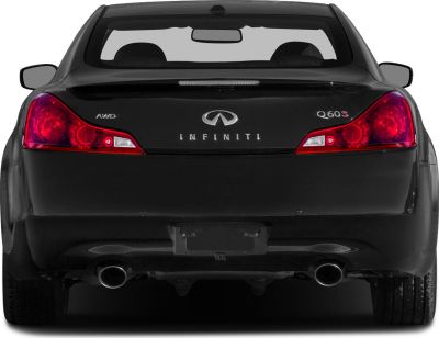 Rear view with dual exhaust and distinctive illuminated tail lights