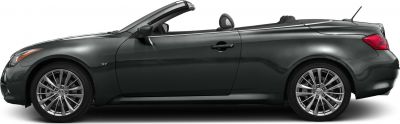 Convertible coupe with alloy wheels and soft top in folded position