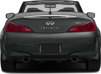 Rear of convertible with dual exhaust and taillights