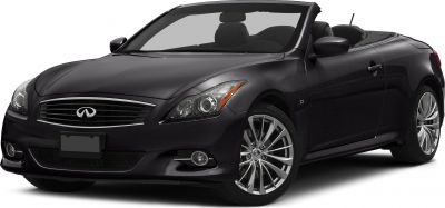 Front view of convertible with distinct headlights and alloy wheels