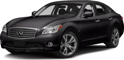 Front-angle view of black sedan with chrome grille and alloy wheels