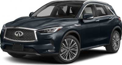Front side view with signature grille, LED headlights, and alloy wheels