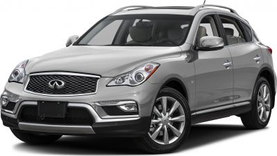 Front-side view of silver SUV with detailed grille, headlights, and roof rails