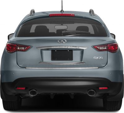 Rear view of SUV with dual exhaust and taillights