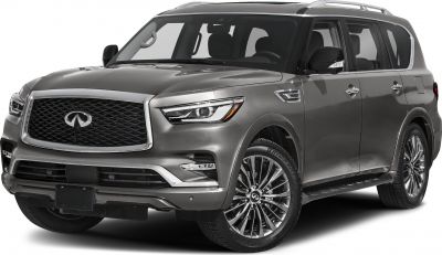 Front view of a luxury SUV with prominent grille and LED headlights.