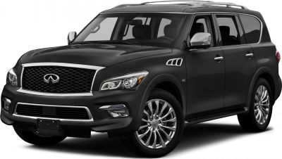 Front view of a luxury full-size SUV with chrome grille and multi-spoke alloy wheels