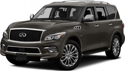 Front view of luxury SUV with LED headlights, chrome grille, and alloy wheels