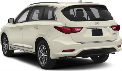 Rear side view of mid-size SUV with distinct tail lamps and roof spoiler