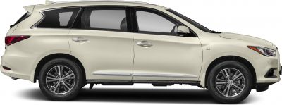 Side profile of facelift Infiniti SUV with alloy wheels and 3.5 badge