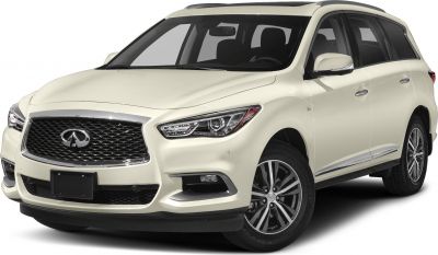 Facelift Infiniti SUV front with LED headlights and chrome grille
