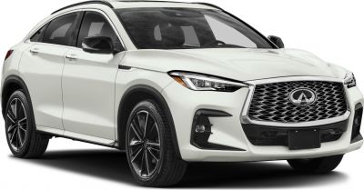 White luxury SUV with large front grille and LED headlights