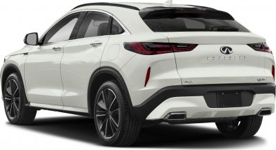 Rear view of a modern SUV with sleek tail lights and dual exhaust