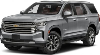 Front three-quarter view of an SUV with a bold grille and alloy wheels