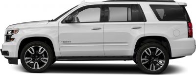 Side profile of a large white SUV with modern two-tone alloy wheels