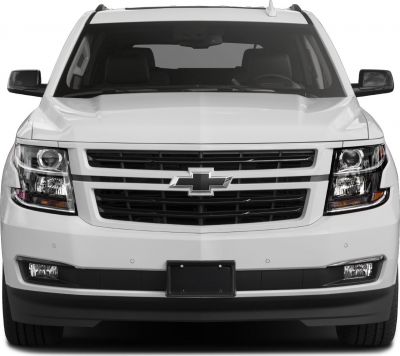 Front view with LED headlights and bold grille on large SUV.