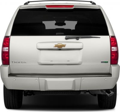 Rear tailgate with emblem and taillights