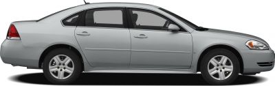 Side profile of four-door sedan with alloy wheels
