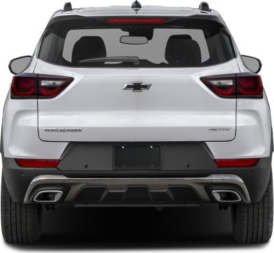 Rear view of SUV with dual exhausts and modern taillights