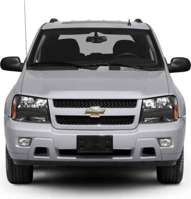 Front view showing SUV headlights, grille, bumper