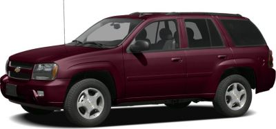 Side profile of dark red mid-size SUV with five doors and alloy wheels